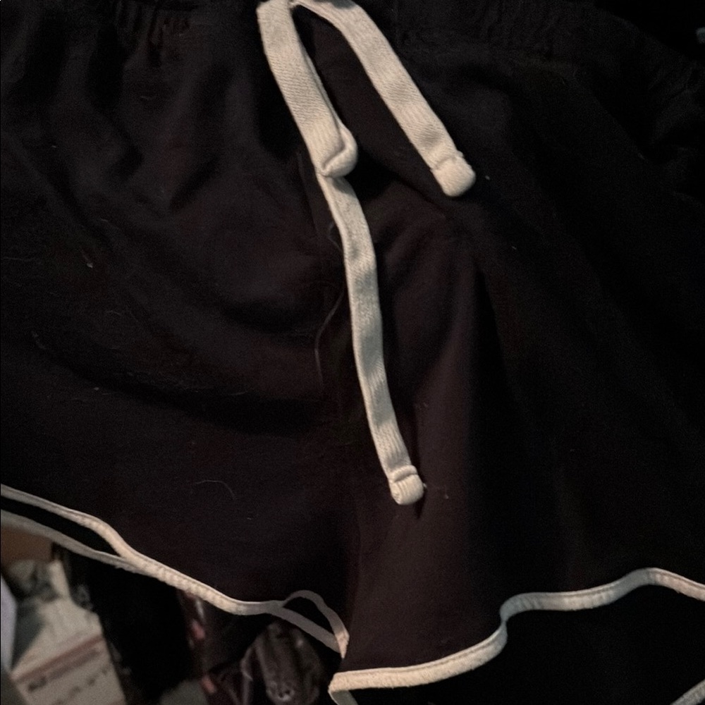 Black Athletic Shorts with White Trim